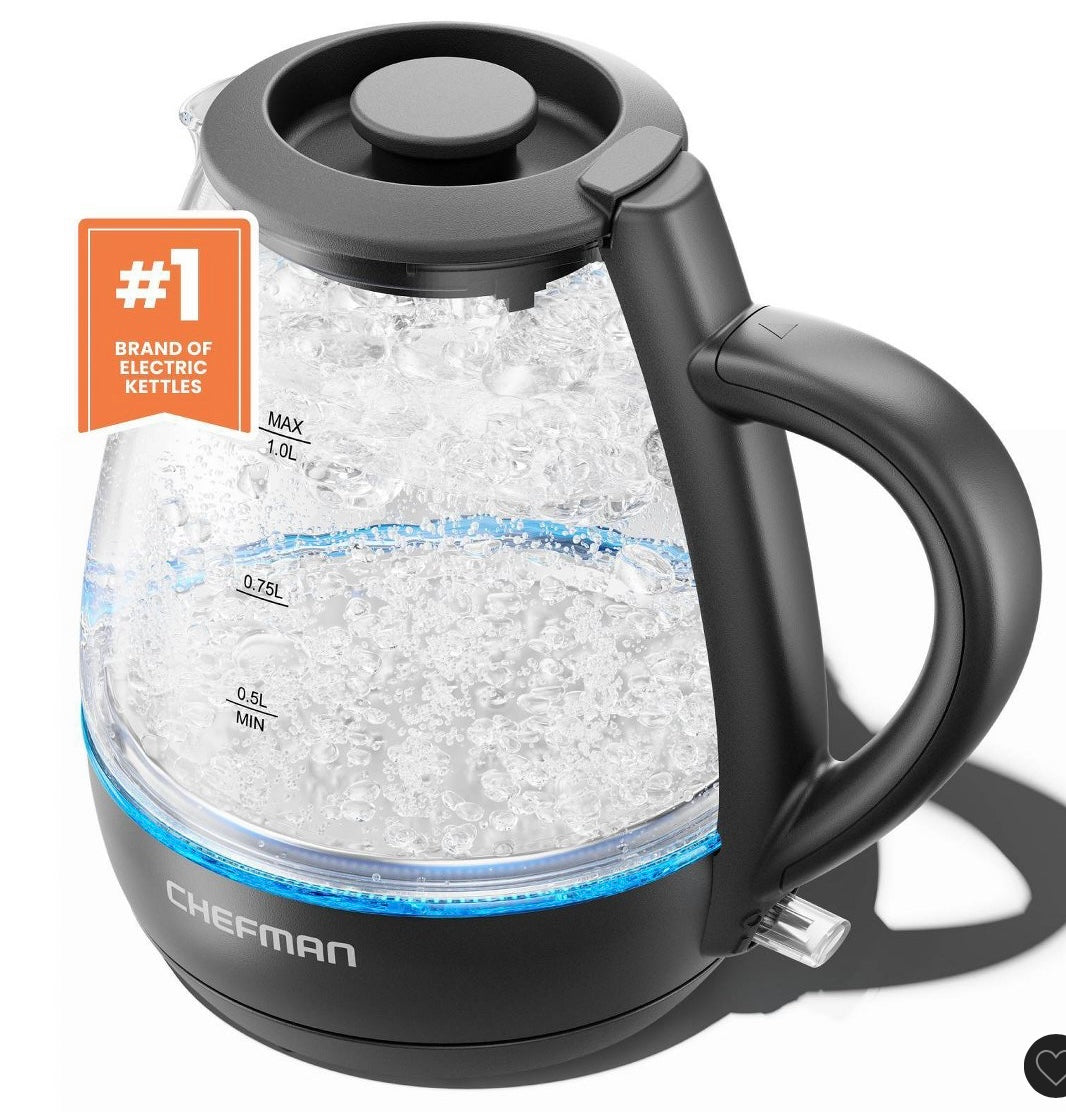 Chefman fast-boil 1L electric kettle - OPEN BOX