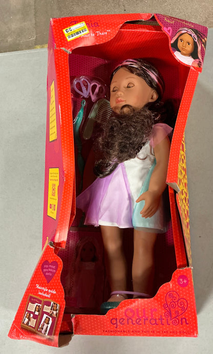 Our generation Tania from hair to there 18” doll - DAMAGED PACKAGE - PICK UP ONLY