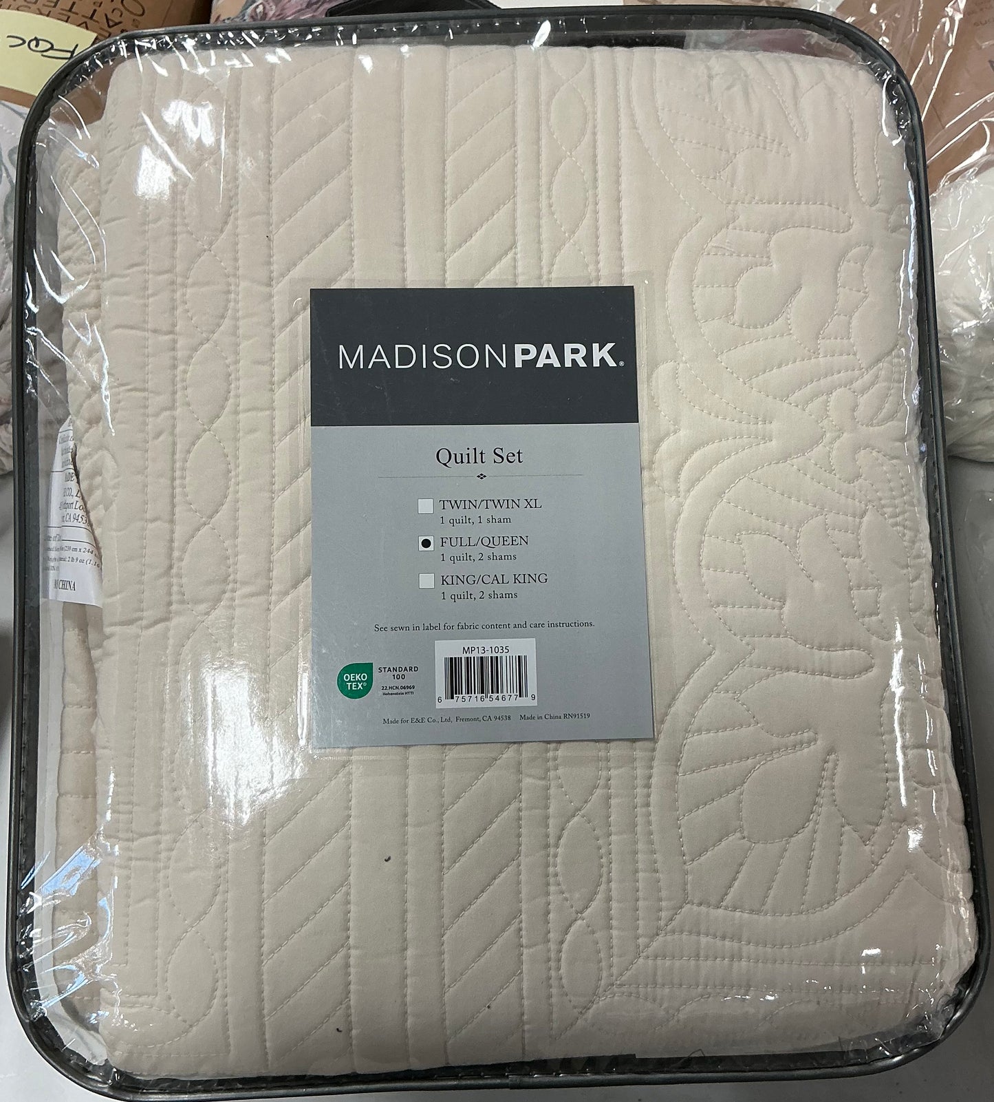 Madison Park Marino 3 Pieces Reversible Scalloped Edge Quilt Set Full/Queen-Ivory