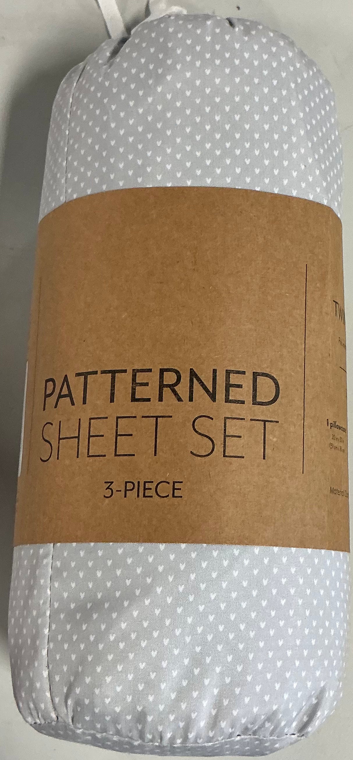 Casual Comfort Heart Pattern Deep Pocket Sheet Set 3 Pieces Twin-Included( 1 Pillowcase, 1 Fitted sheet and 1 Flat sheet)