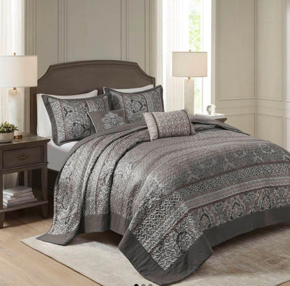 Madison Park Venetian 5 Piece Reversible Jacquard Bedspread Set king