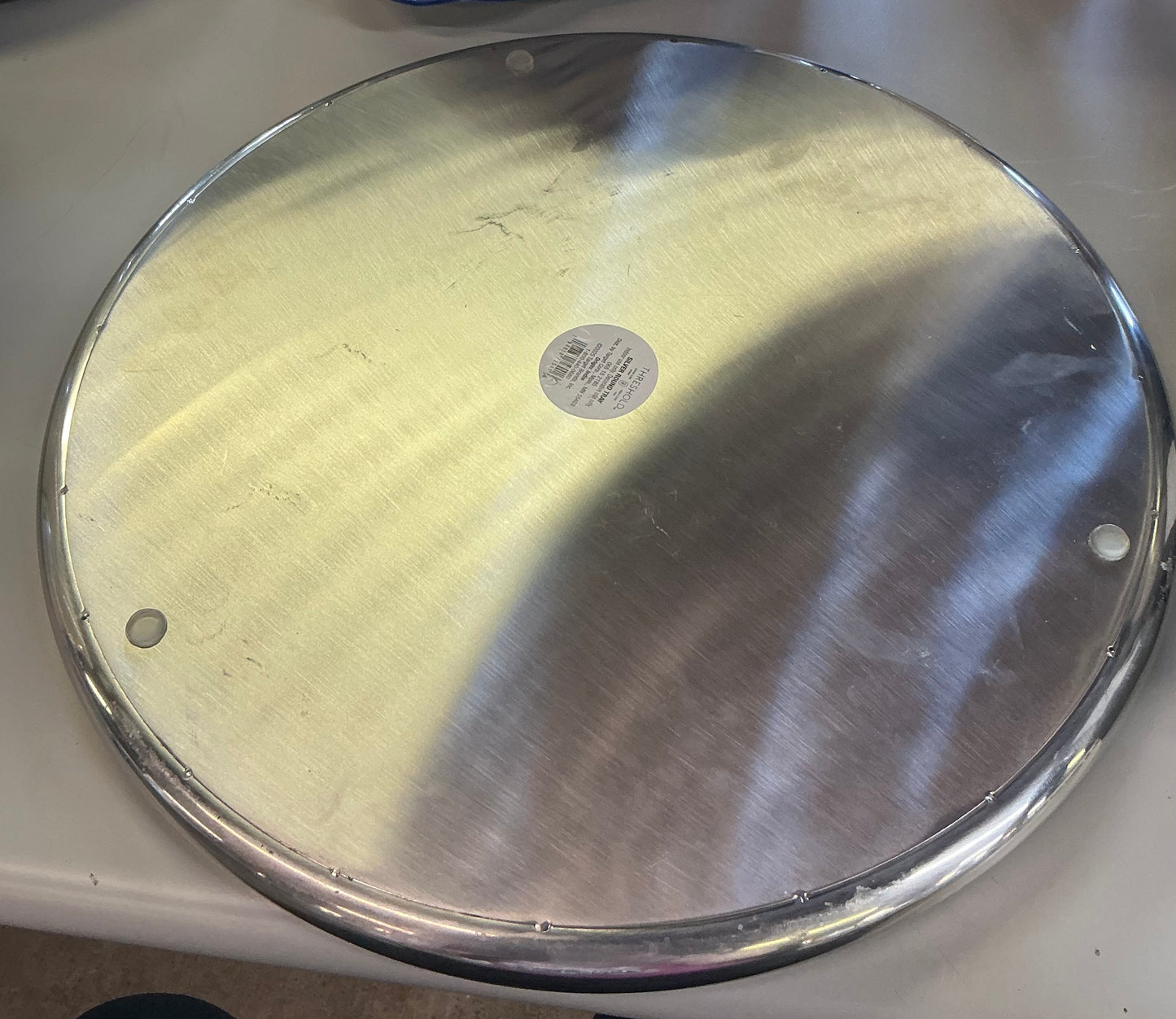 Silver round tray - AS IS - SOME COSMETIC FLAWS