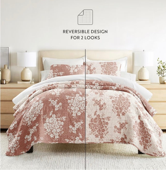 3 Piece All Season Lightweight Pattern Quilt Set Full/Queen
