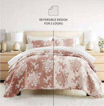3 Piece All Season Lightweight Pattern Quilt Set Full/Queen