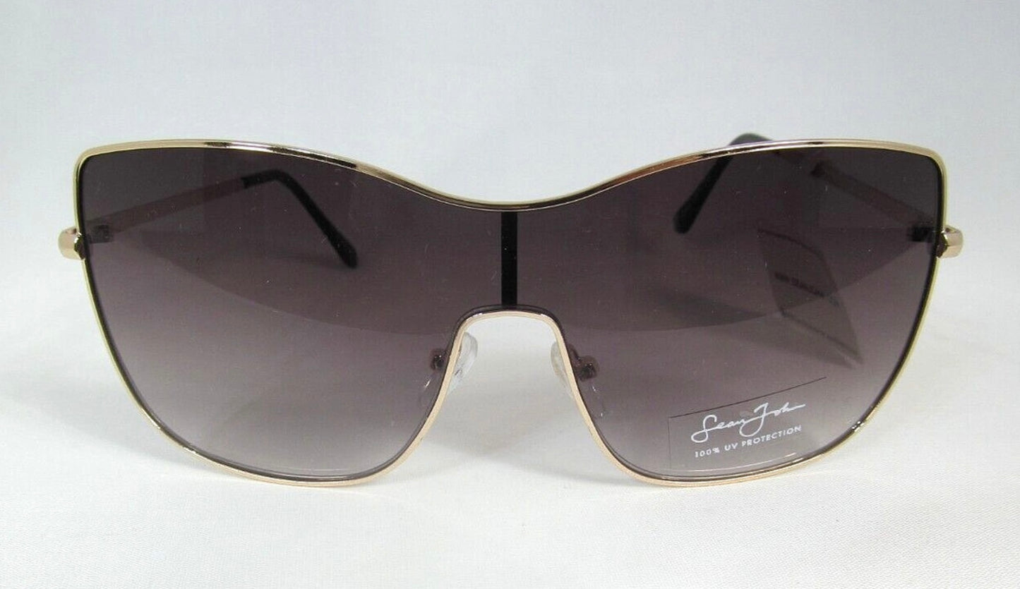 SEAN JOHN Gold Metal Frame 1-piece Cat Eye Purple Lens Sunglasses