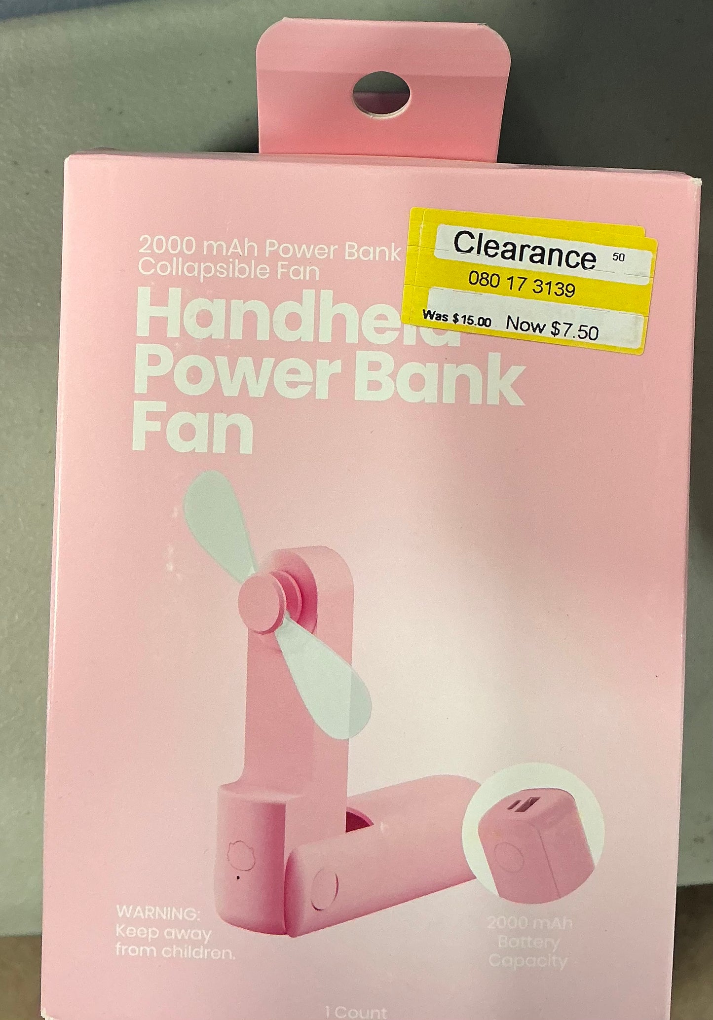 GEMS handheld power bank fan