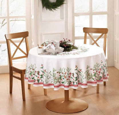 Elrene Home Fashions Winter Berry Tablecloth 70 Width/Inches, 70 Length/Inches