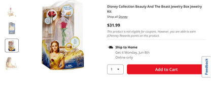 Disney Collection Beauty And The Beast Jewelry Box Jewelry Kit