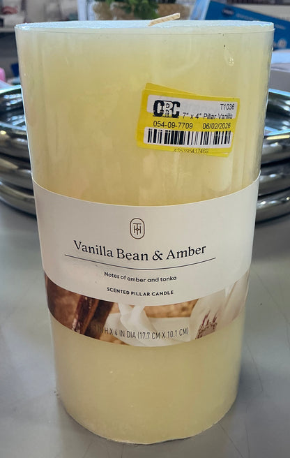 7” x 4” pillar scented candle - AS IS - SOME MINOR COSMETIC FLAWS
