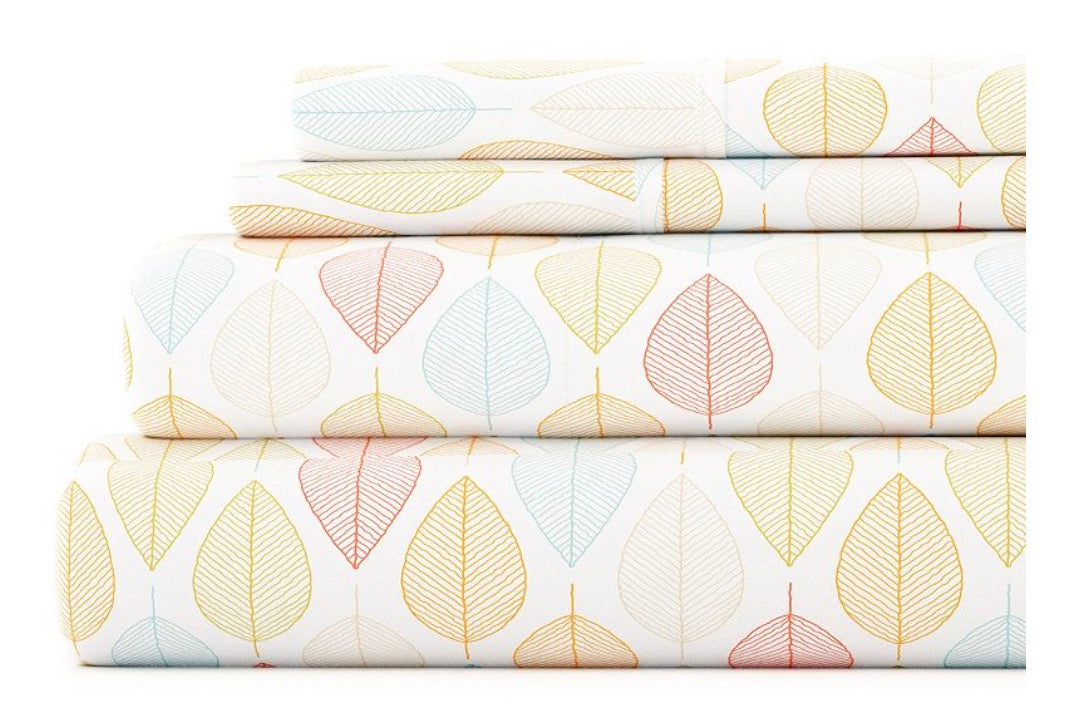 Casual Comfort Heart Pattern Deep Pocket Sheet Set 3 Pieces Twin-Included( 1 Pillowcase, 1 Fitted sheet and 1 Flat sheet)
