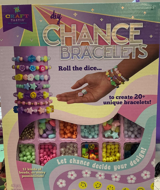 DIY Chance Bracelets jewelry making craft kit featuring a spinner and dice for kids ages 8 and up