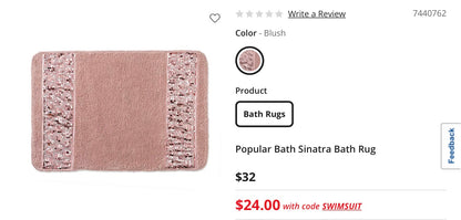 Popular Bath Sinatra Bath Rug 21”x32”-Blush