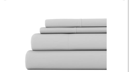Queen-size 4-piece premium microfiber sheet set light gray