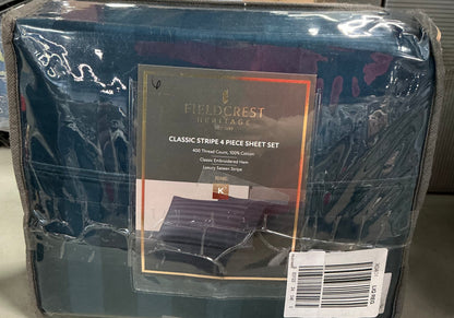 Fieldcrest Classic Stripe 400tc Cotton Sheet Set king