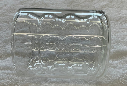 Clear glass Alink ripple bubble tumbler with a unique wavy design