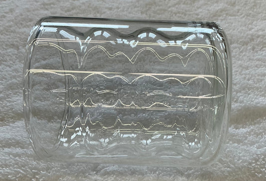 Clear glass Alink ripple bubble tumbler with a unique wavy design