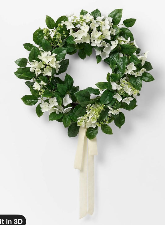 Hydrangea wreath cream - PICK UP ONLY