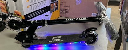 Cipton LED Light-Up Folding Kick Scooter Weight Capacity: Generally supports riders up to 110 lbs