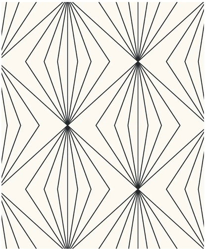 Vicente diamond vector 33” L x 20.9” W wallpaper roll color ebony/eggsshell(clearance)