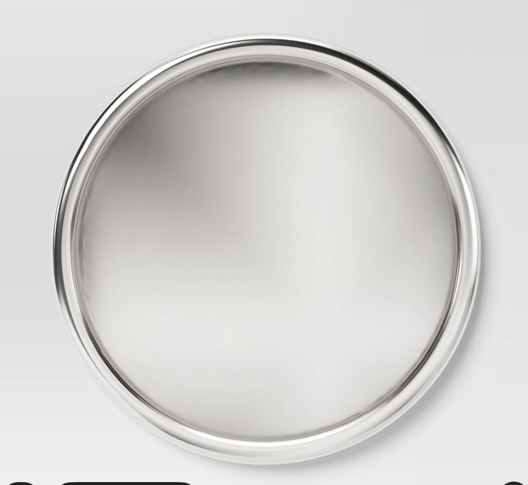 Silver round tray - AS IS - SOME COSMETIC FLAWS