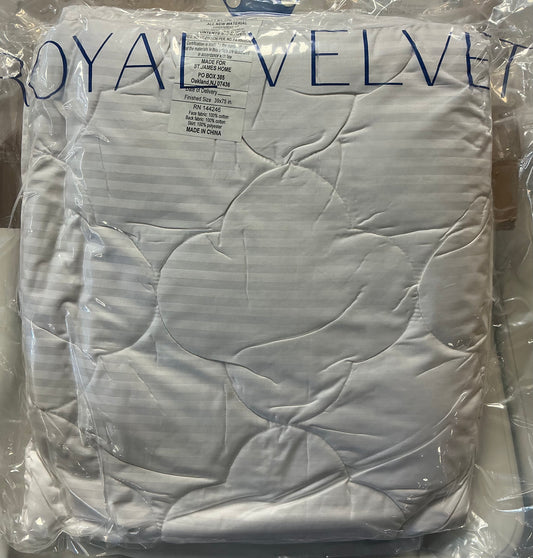 Royal Velvet European White Down Mattress Pad Twin-White