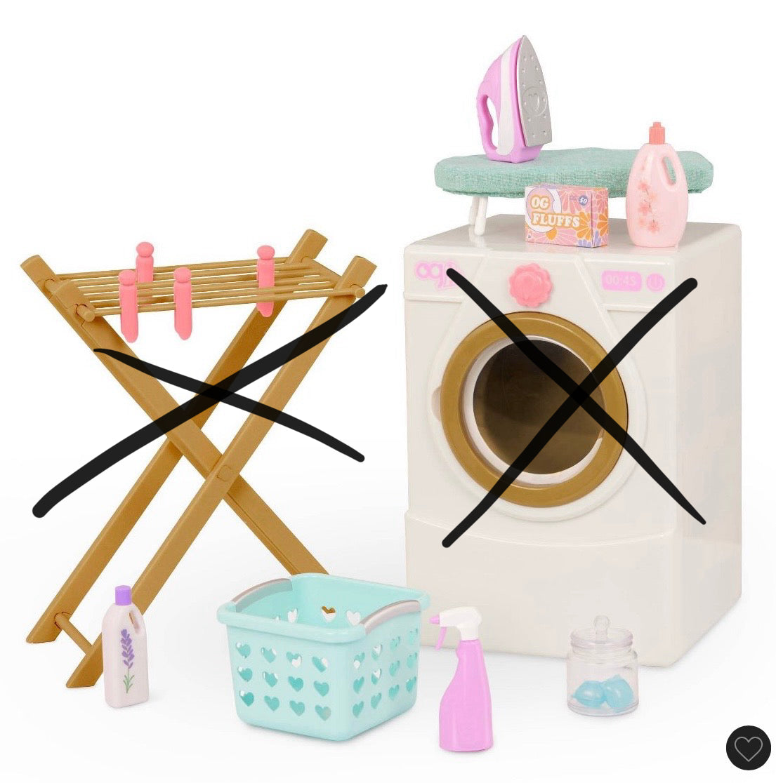 THRIFTY 70 - Our generation laundry day accessories - AS IS - MISSING WASHER & DRYING RACK - FINAL SALE - NO RETURNS