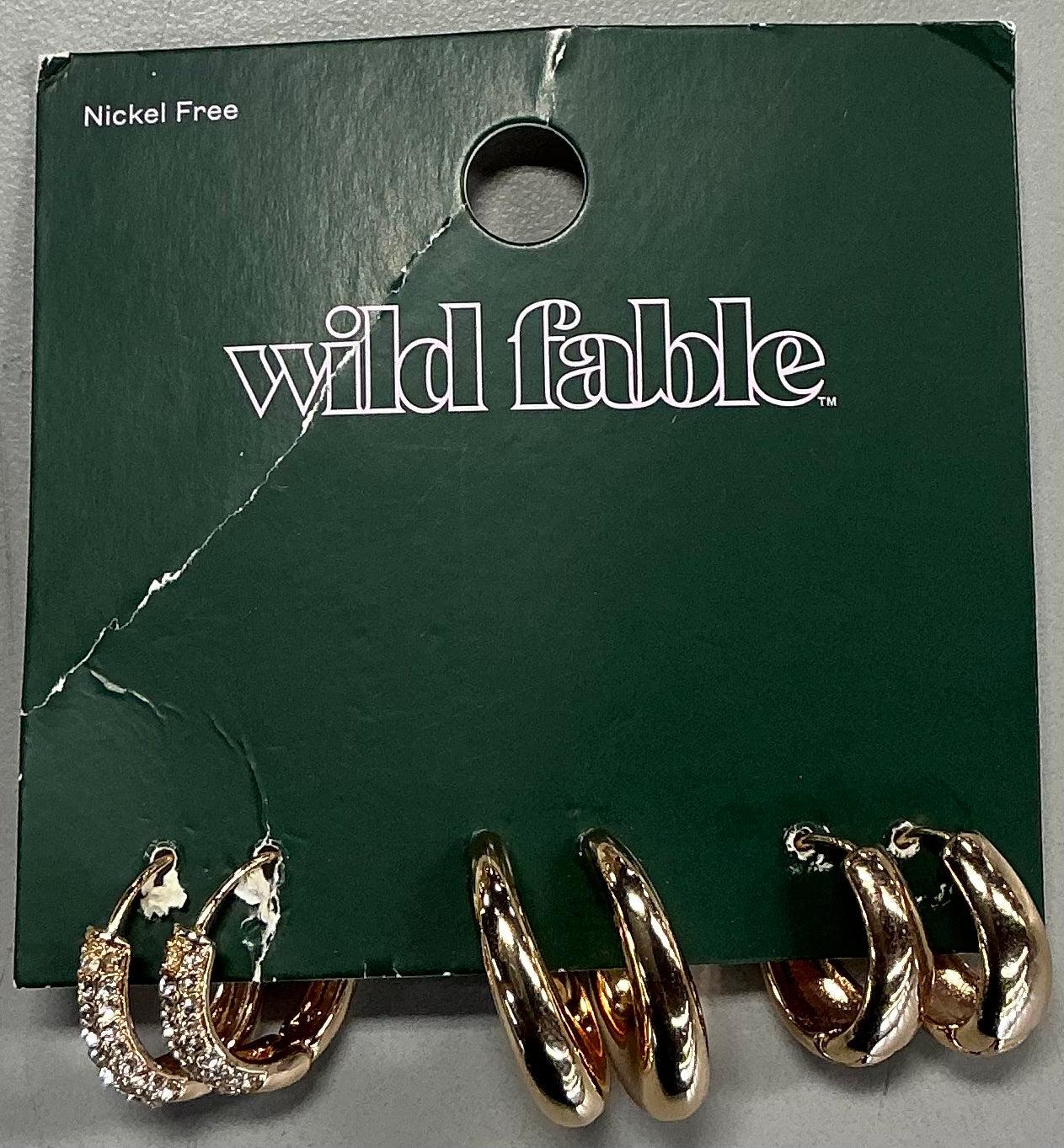 3-pack gold hoop earrings