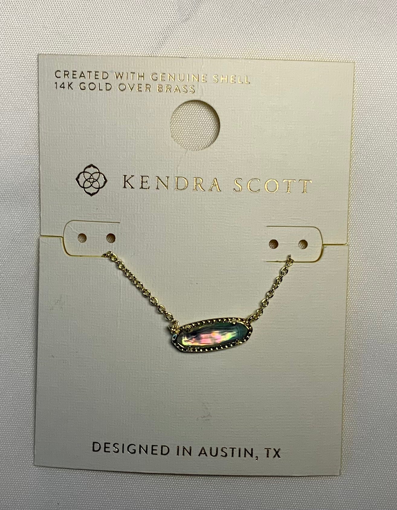 Genuine Shell 14k Gold Over Brass Necklace