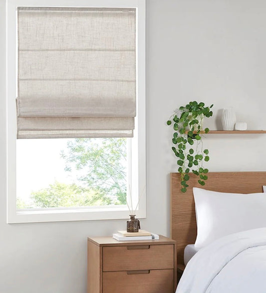 Kyler Linen Blend Light Filtering Cordless Roman Shade grey 35” x 64”