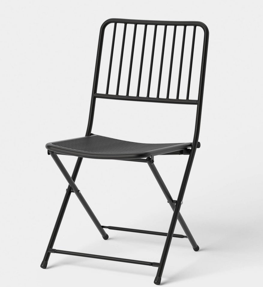 Wire back outdoor patio chair - Black - PICK UP ONLY