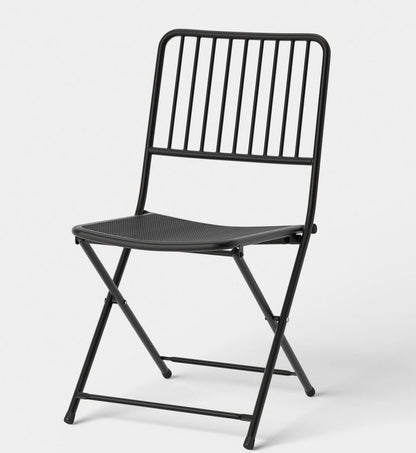 Wire back outdoor patio chair - Black - PICK UP ONLY