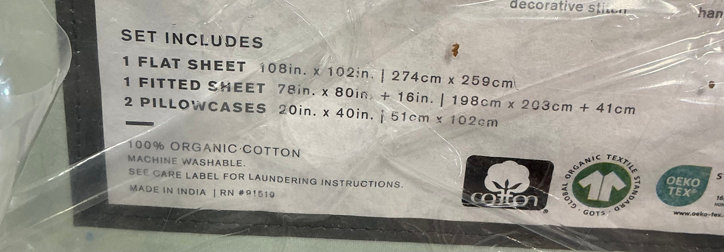 Madison Park Organic Cotton 300tc Deep Pocket Sheet Set king
