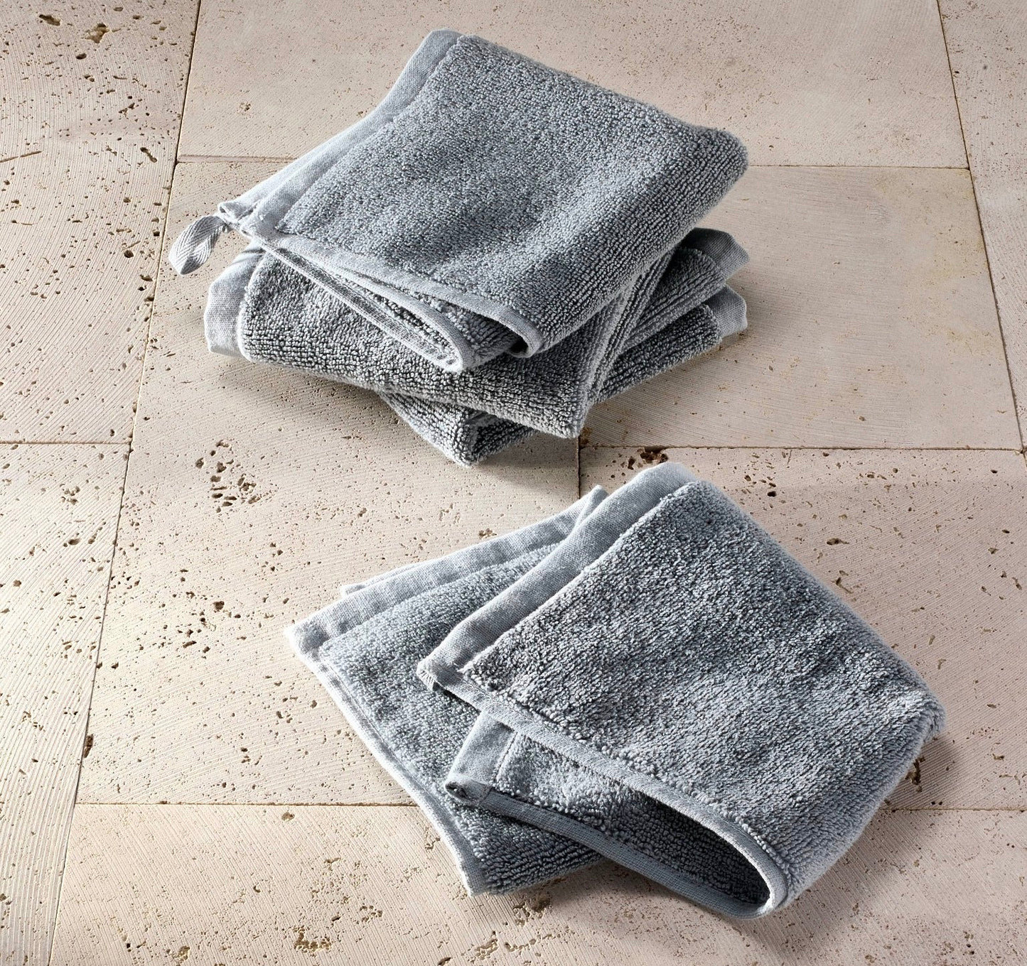 4-pack of Casaluna Cotton Modal Washcloths in a grey color