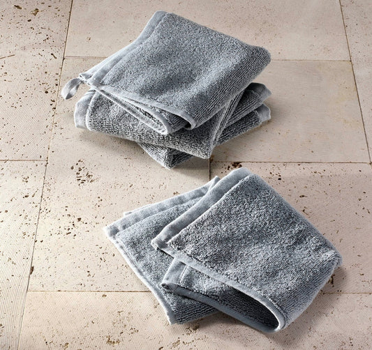 4-pack of Casaluna Cotton Modal Washcloths in a grey color