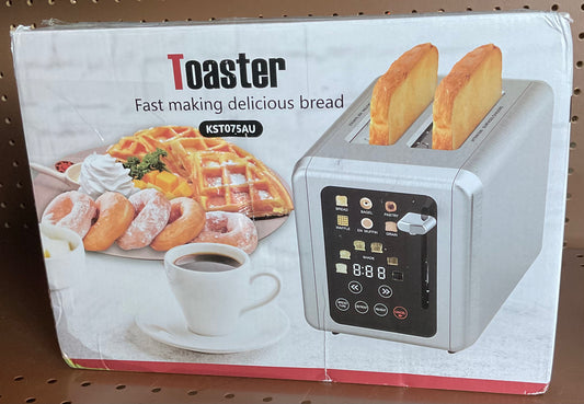 WHALL Toaster 2 Slice, Touch Screen Toasters, Smart Bread Toaster, Stainless Steel Small Toaster, Wide Slots Toaster With Bagel, Home and Kitchen