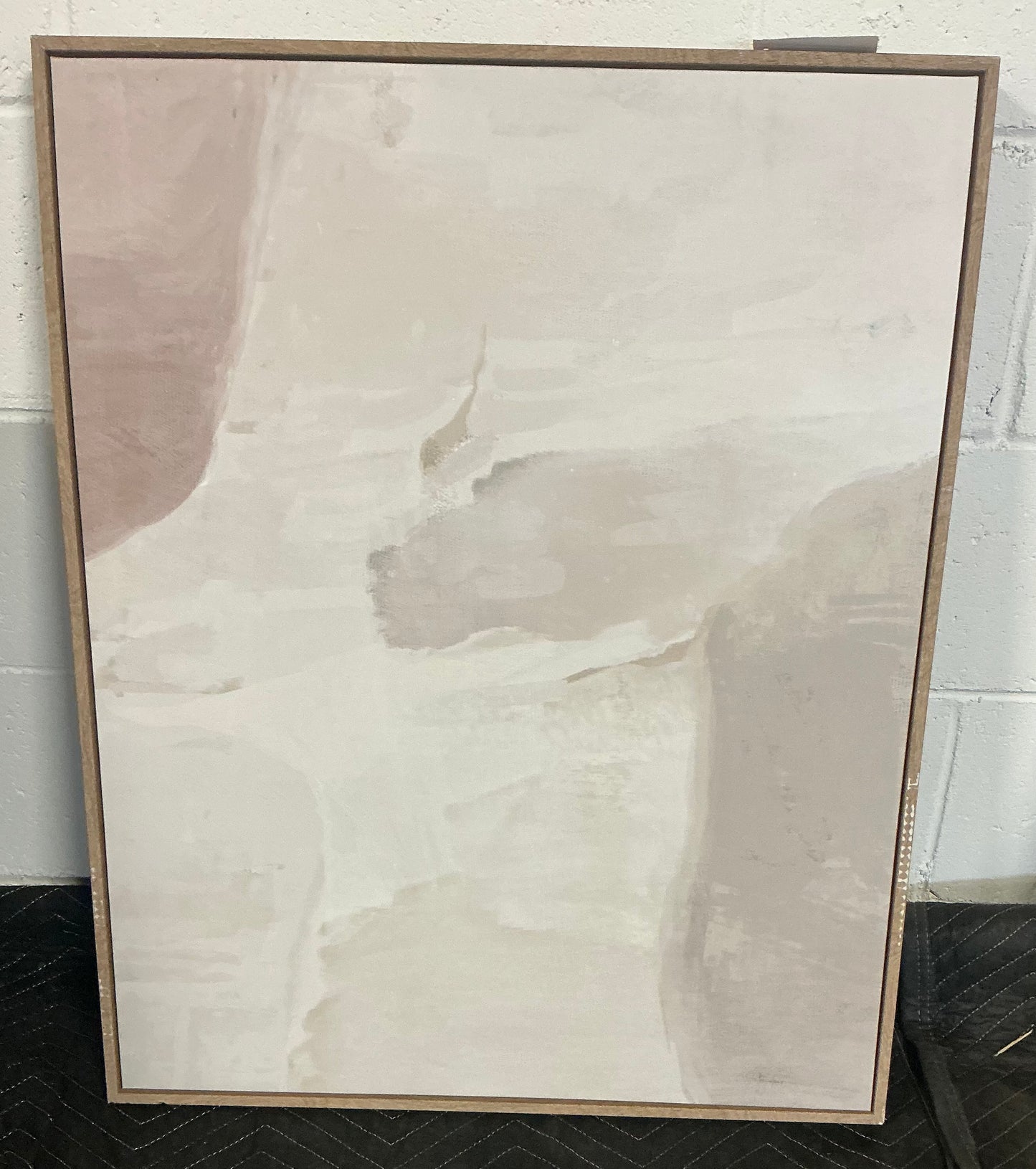 24x30” neutral abstract lines framed canvas - AS IS - SOME COSMETIC FLAWS (see pictures) - PICK UP ONLY