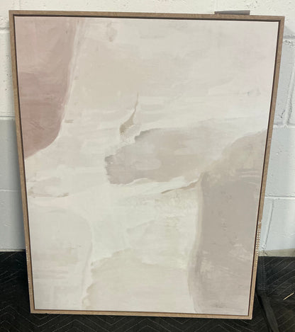 24x30” neutral abstract lines framed canvas - AS IS - SOME COSMETIC FLAWS (see pictures) - PICK UP ONLY