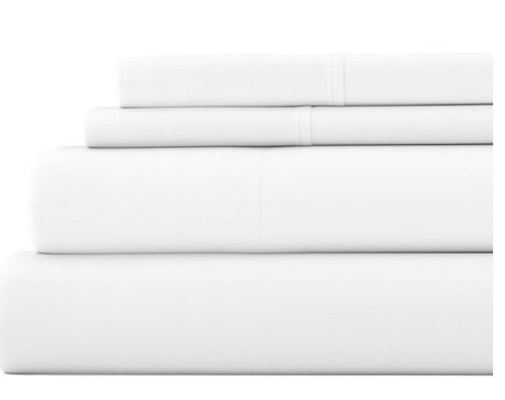 Casual Comfort™ Premium Ultra Soft Microfiber Wrinkle Free 4 Piece Sheet Set Twin-Included( 2 Pillowcases, 1 Fitted Sheet and 1 Flat Sheet)-White