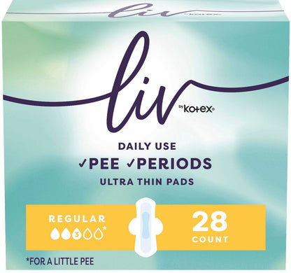 Liv by Kotex Daily Use Period and Pee Ultra Thin Pads in Regular absorbency