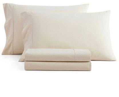 4 piece Full sheet set 100% cotton percale-Beige