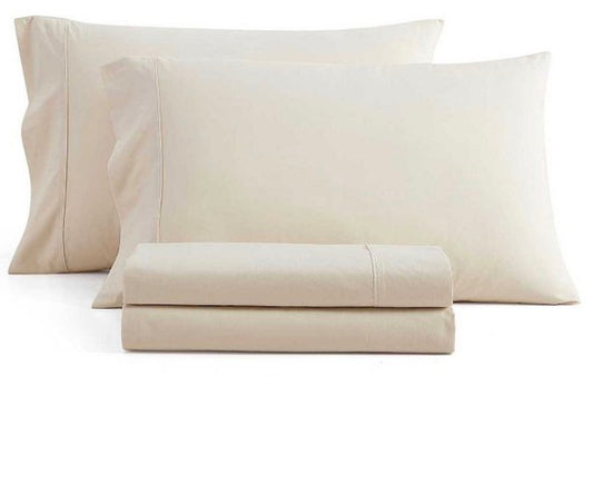 4 piece Full sheet set 100% cotton percale-Beige