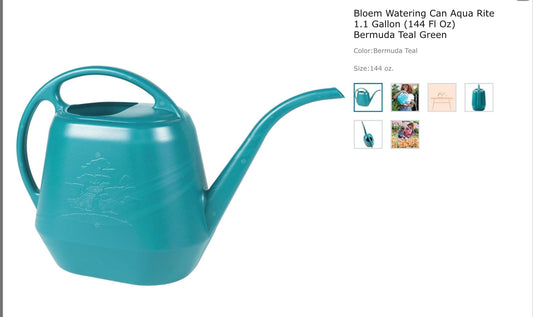 Bloem Watering Can Aqua Rite 1.1 Gallon (144 Fl Oz) Bermuda Teal Green