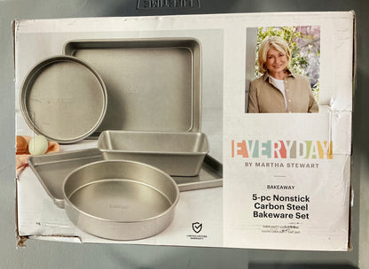 Everyday by Martha Stewart, 5-piece Nonstick Carbon Steel Bakeware Set - Open Box