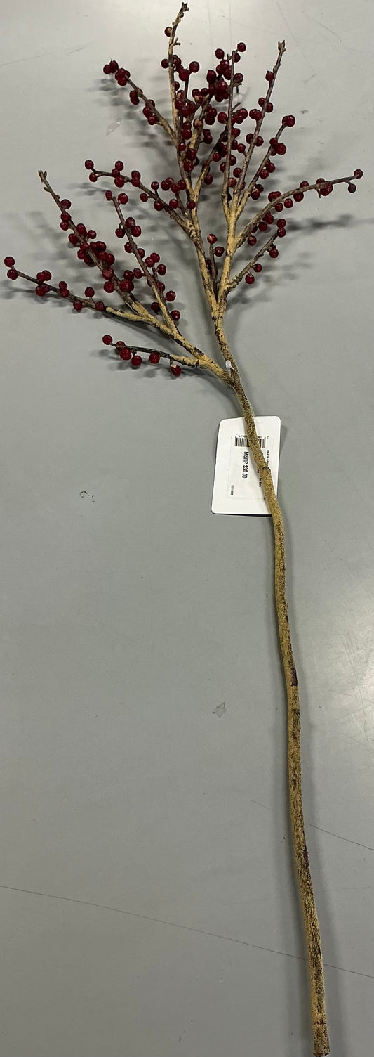 Artificial 37” red berry branch stem