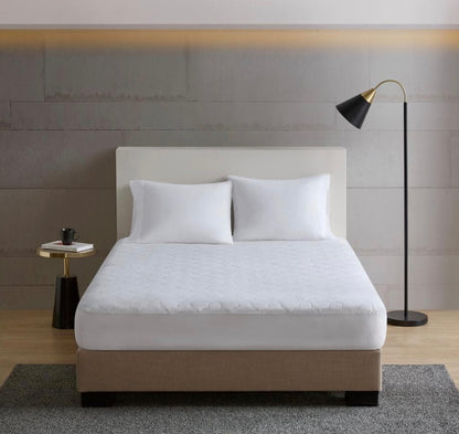 Sleep Philosophy All Natural Cotton Percale Quilted Mattress Pad Twin XL-White