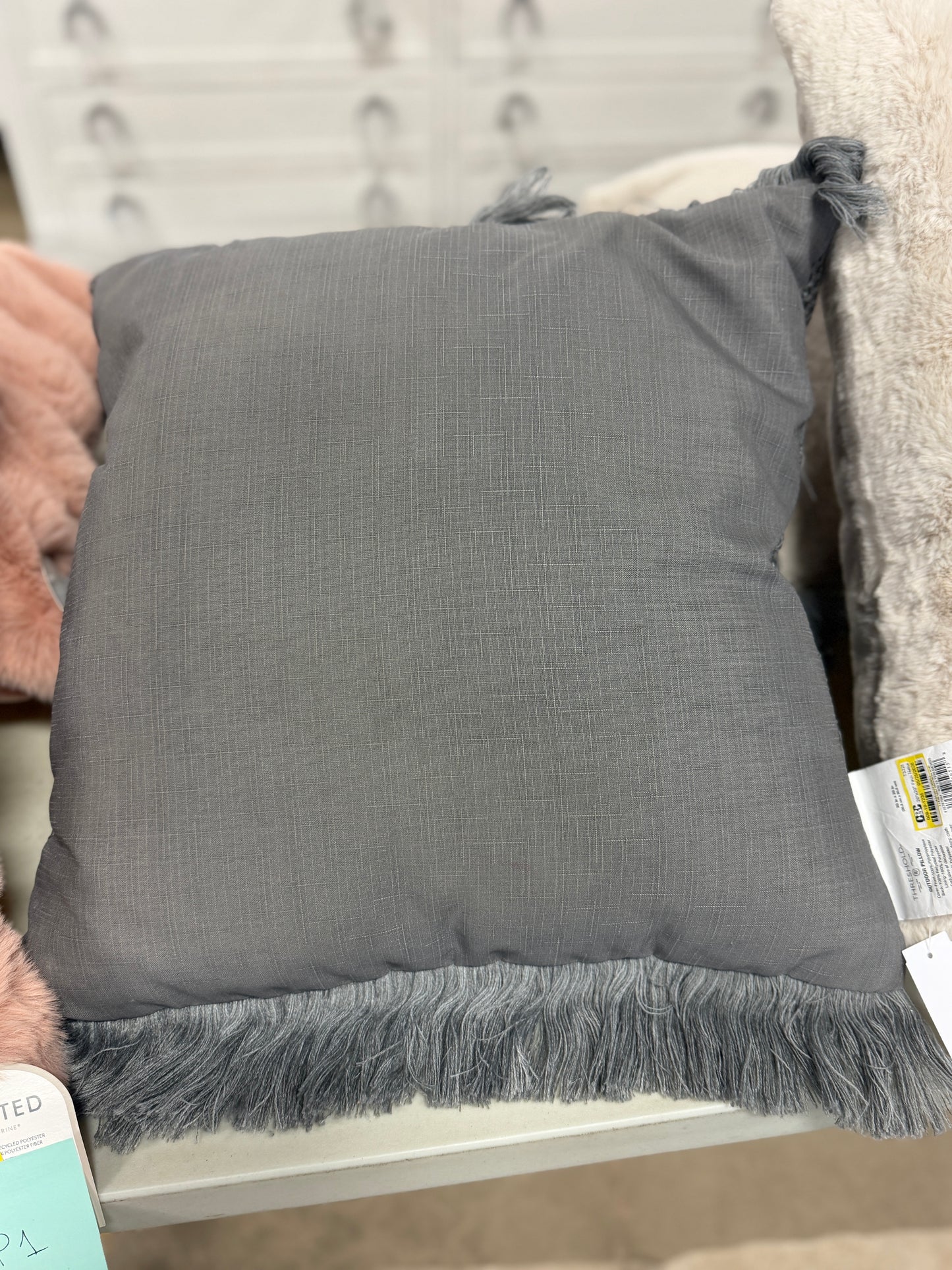 Outdoor Throw Pillow Set of 2 - Gray - 20x20