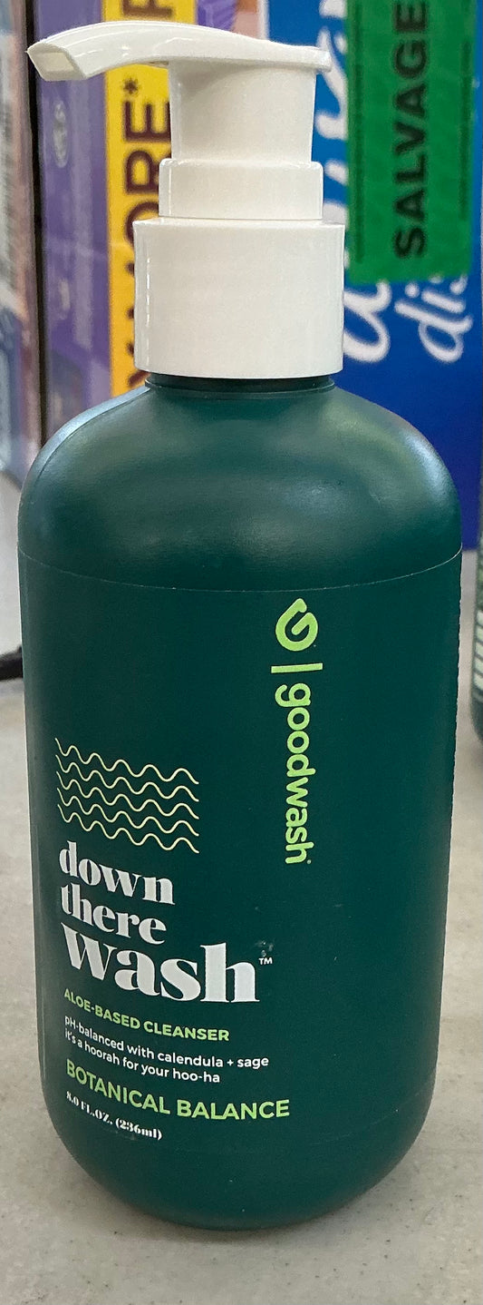 Goodwash Botanical Balance Down There Wash, an aloe-based, pH-balanced cleanser for intimate areas