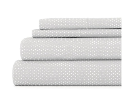 Casual Comfort Heart Pattern Deep Pocket Sheet Set 3 Pieces Twin-Included( 1 Pillowcase, 1 Fitted sheet and 1 Flat sheet)
