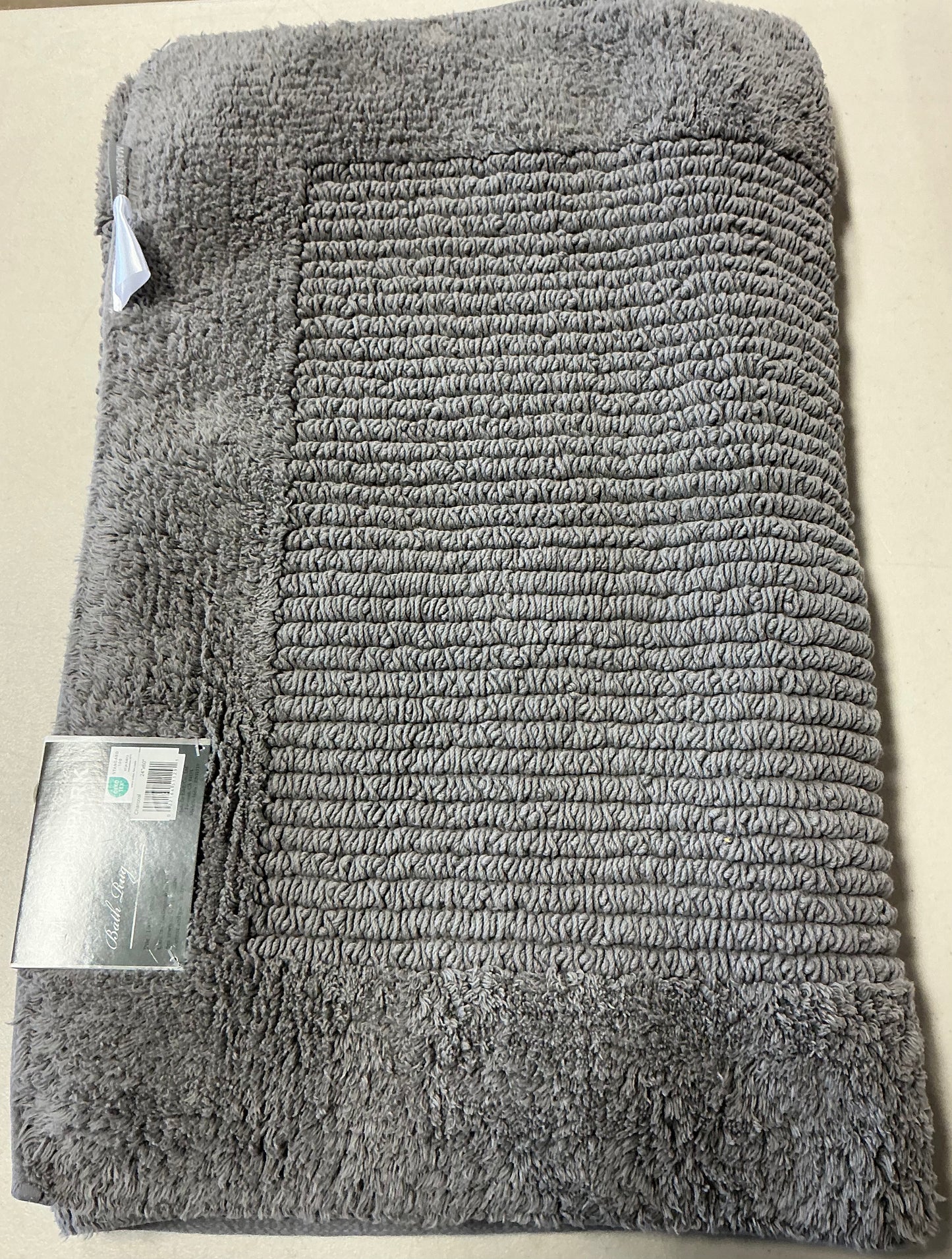 100% Cotton Tufted 3000 Gsm Reversible Bath Rug charcoal-24”x60”