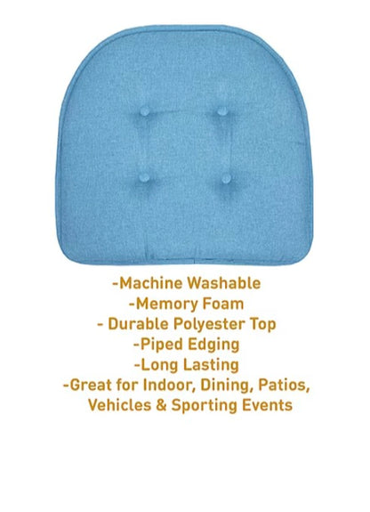 Sweet Home Collection™ Solid Color U Shaped Memory Foam 17" x 16" Chair Cushions 2-piece